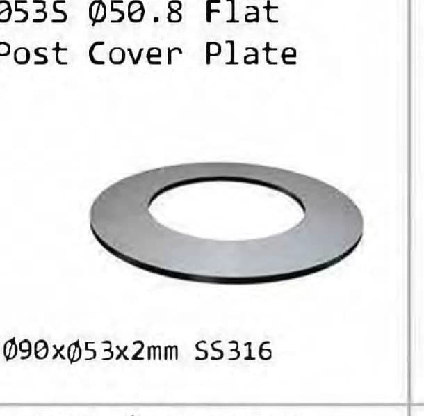 053S Flat post cover plate