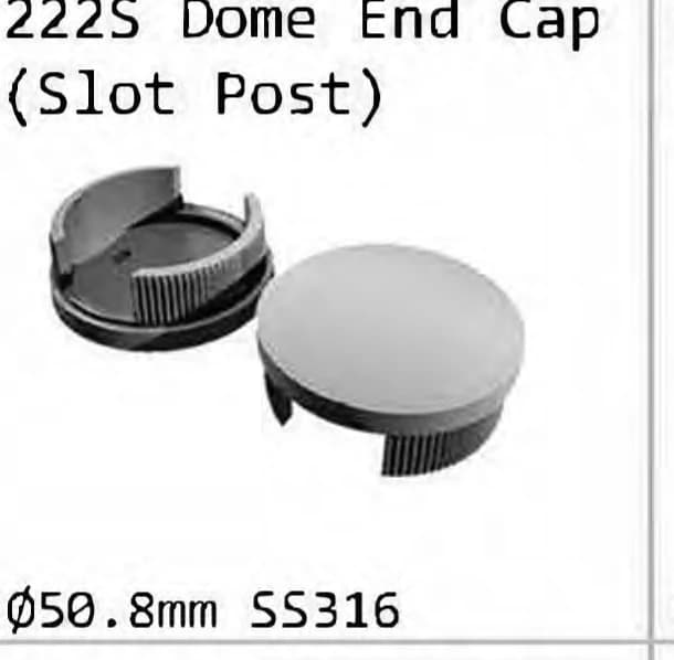 222S Dome end cap for slot post