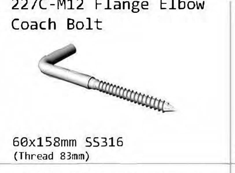 227C-M12 Flange elbow coach bolt
