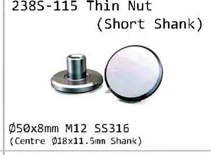 238S-11.5 Thin nut, short shank