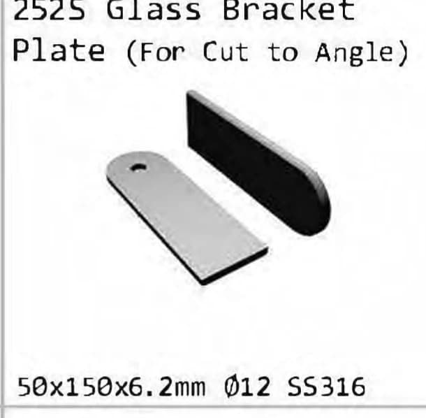 252S Glass bracket plate for cut-to-angle