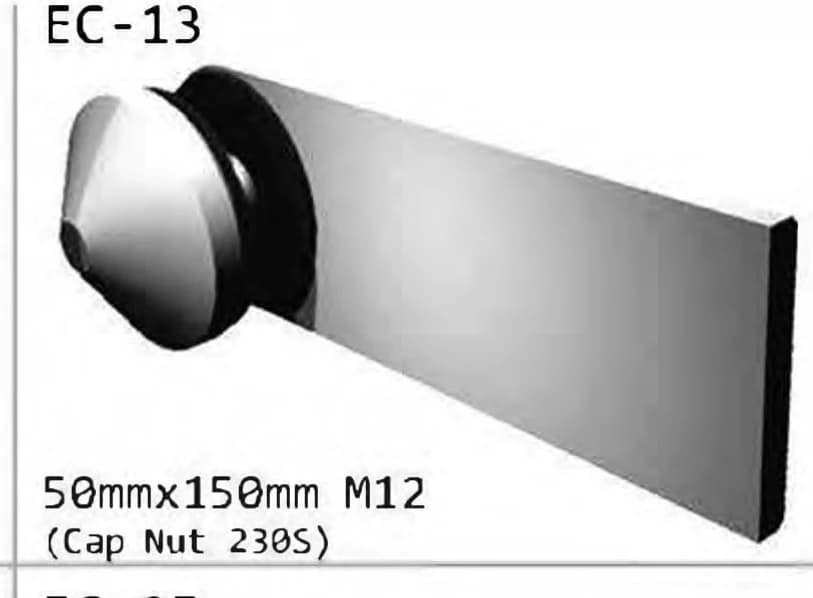 EC-13 Rectangular glass bracket assembly