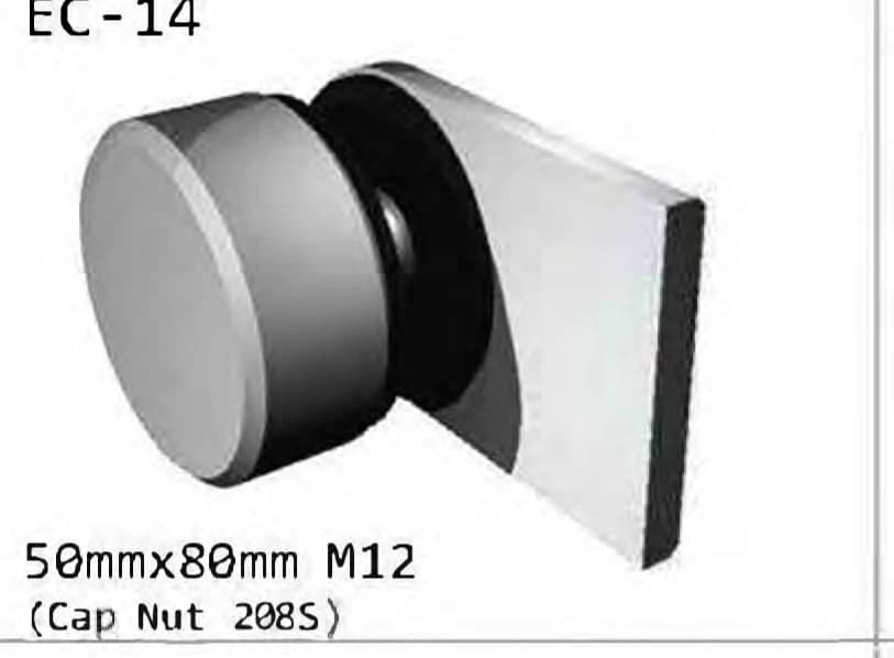 EC-14 Rectangular glass bracket assembly