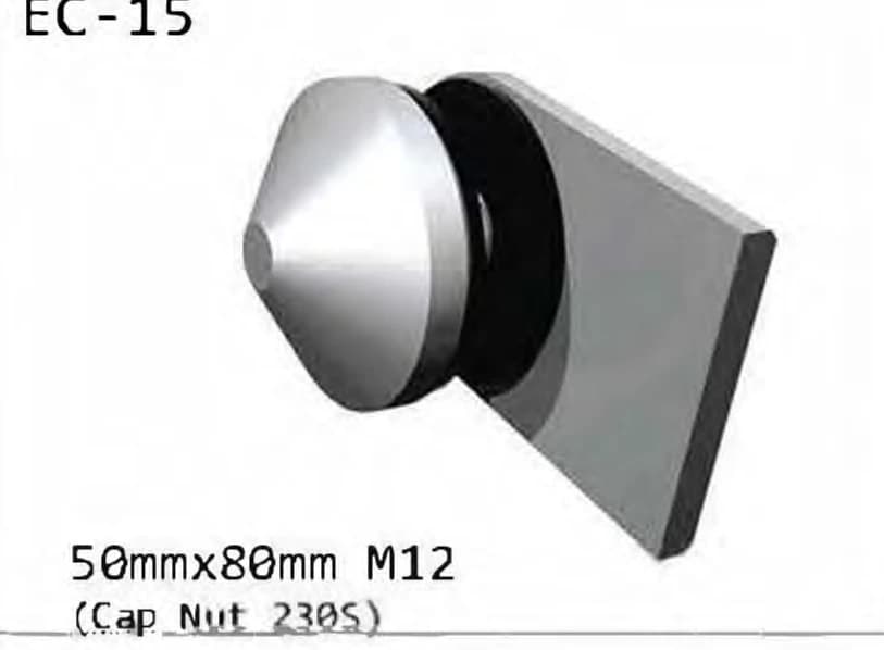 EC-15 Rectangular glass bracket assembly