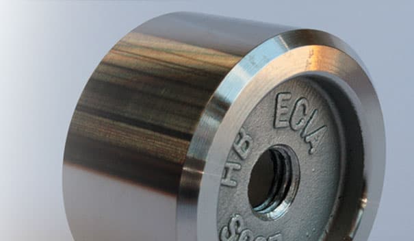 Close-up of an ECIA stainless steel frameless glass fitting